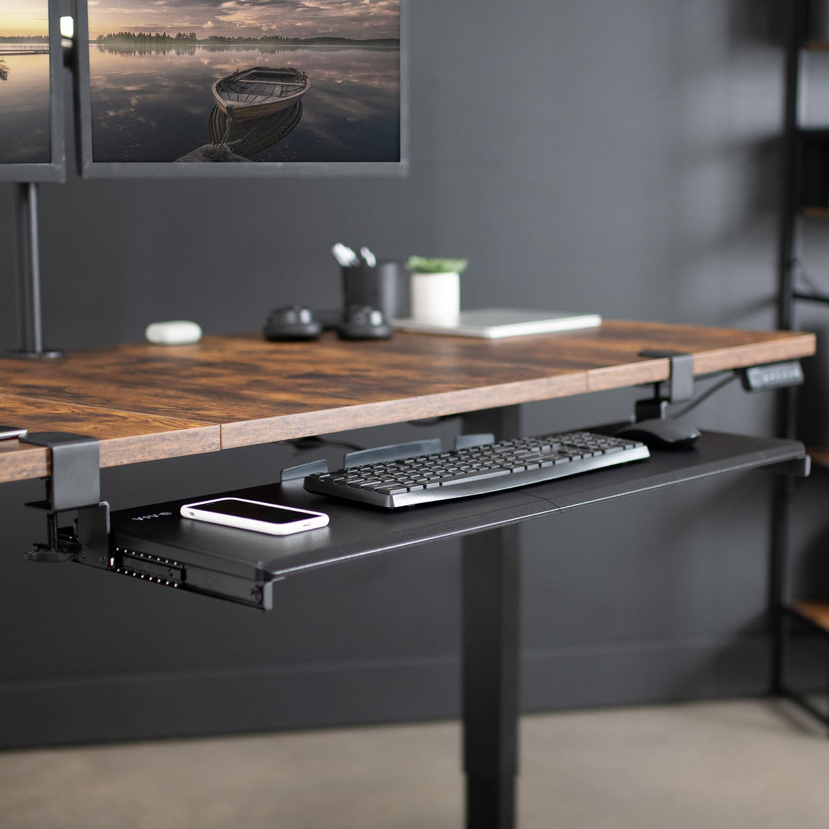 VIVO MOUNT-KB15EB supports up to 11 lbs of keyboard and accessories