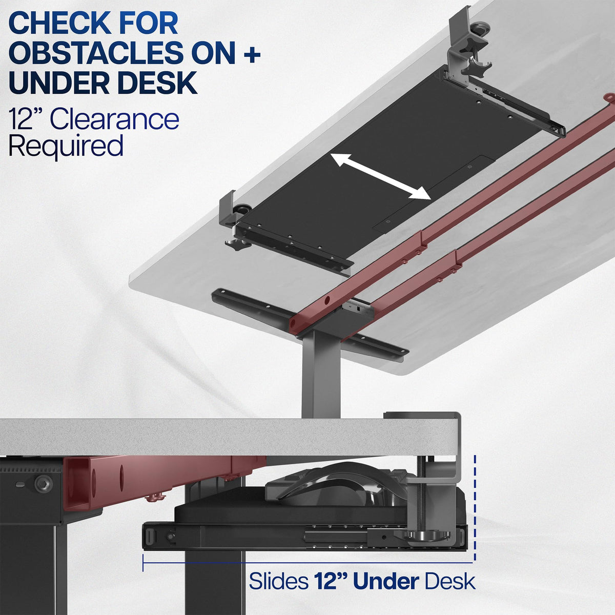 VIVO MOUNT-KB15EB desk thickness compatibility up to 1.25 inches