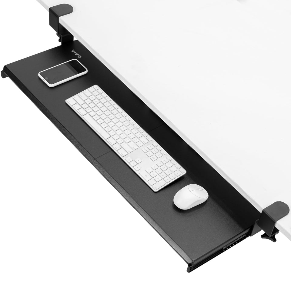 VIVO MOUNT-KB15EB under-desk tray extended length for keyboard and mouse storage