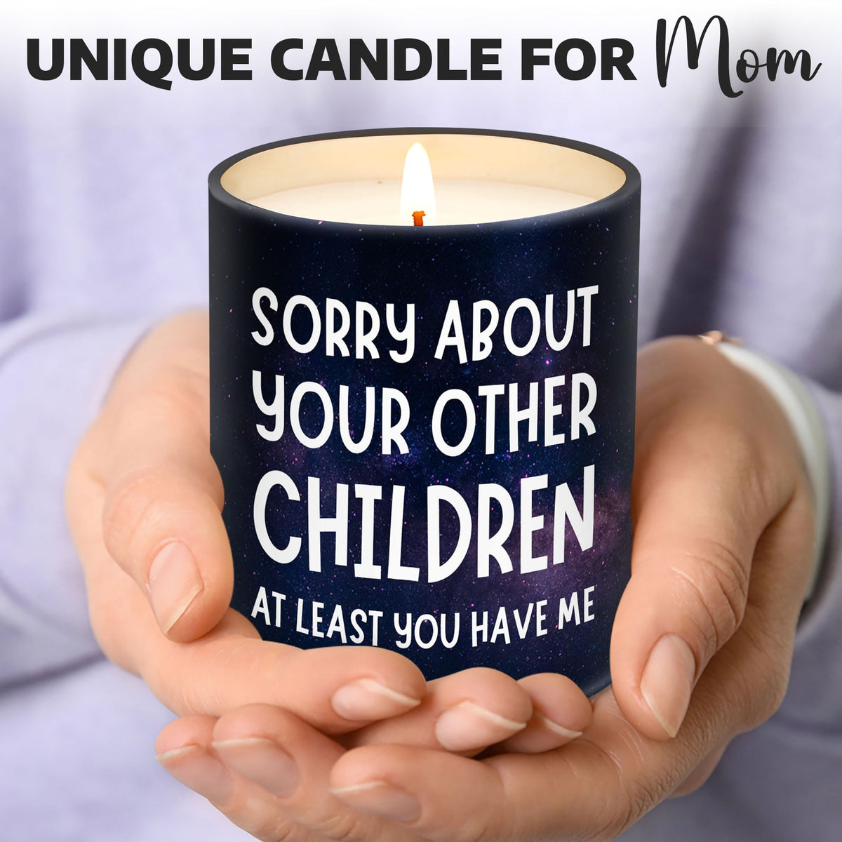 VIWIX 10oz mom candle, a thoughtful birthday gift with a playful message.