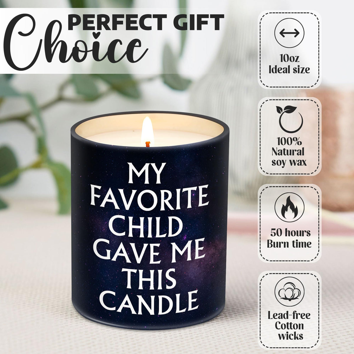 VIWIX mom candle closeup shows wax texture and premium finish.