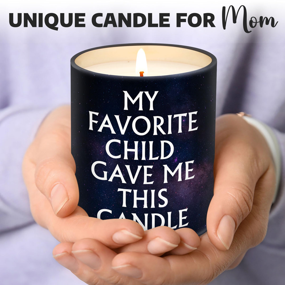 VIWIX mom candle with humorous quote label enhances gift appeal.