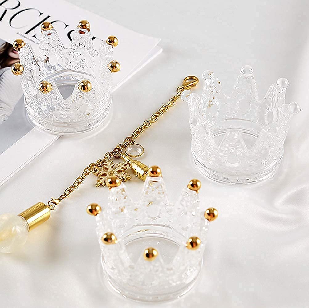 Vixdonos crown glass candle holders enhancing home decor display