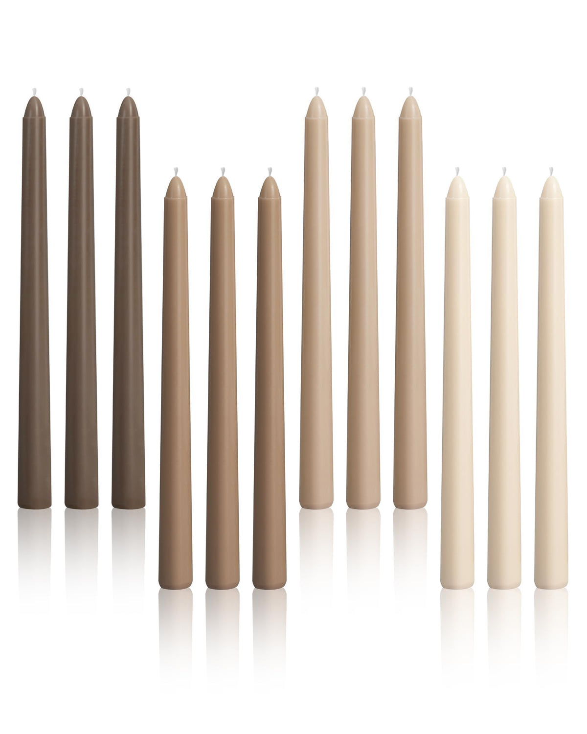 Viyffo 10-inch taper candle in brown gradient for elegant table décor
