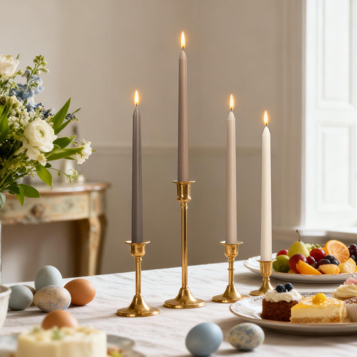 Viyffo gradient brown taper candles for versatile decor