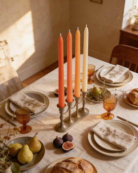 Viyffo 12-pack taper candles arranged for decor setup