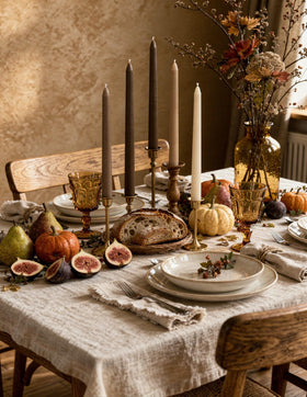 Viyffo taper candles enhancing dining ambiance without fragrance