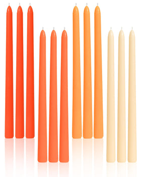 Viyffo taper candles emit a warm orange glow for elegant table lighting