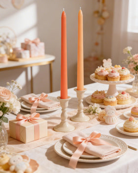 Viyffo taper candles demonstrating drip-reduction in use