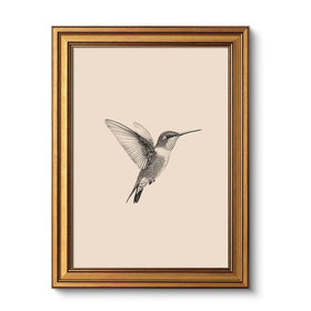 VIYYIEA hummingbird canvas in a vintage gold frame elevates living room style