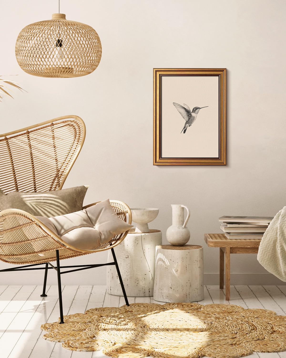 VIYYIEA vintage gold frame wall art displayed in a room setup