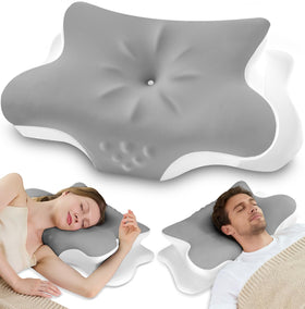 VJASD cervical neck pillow contour supports proper alignment for side sleepers.