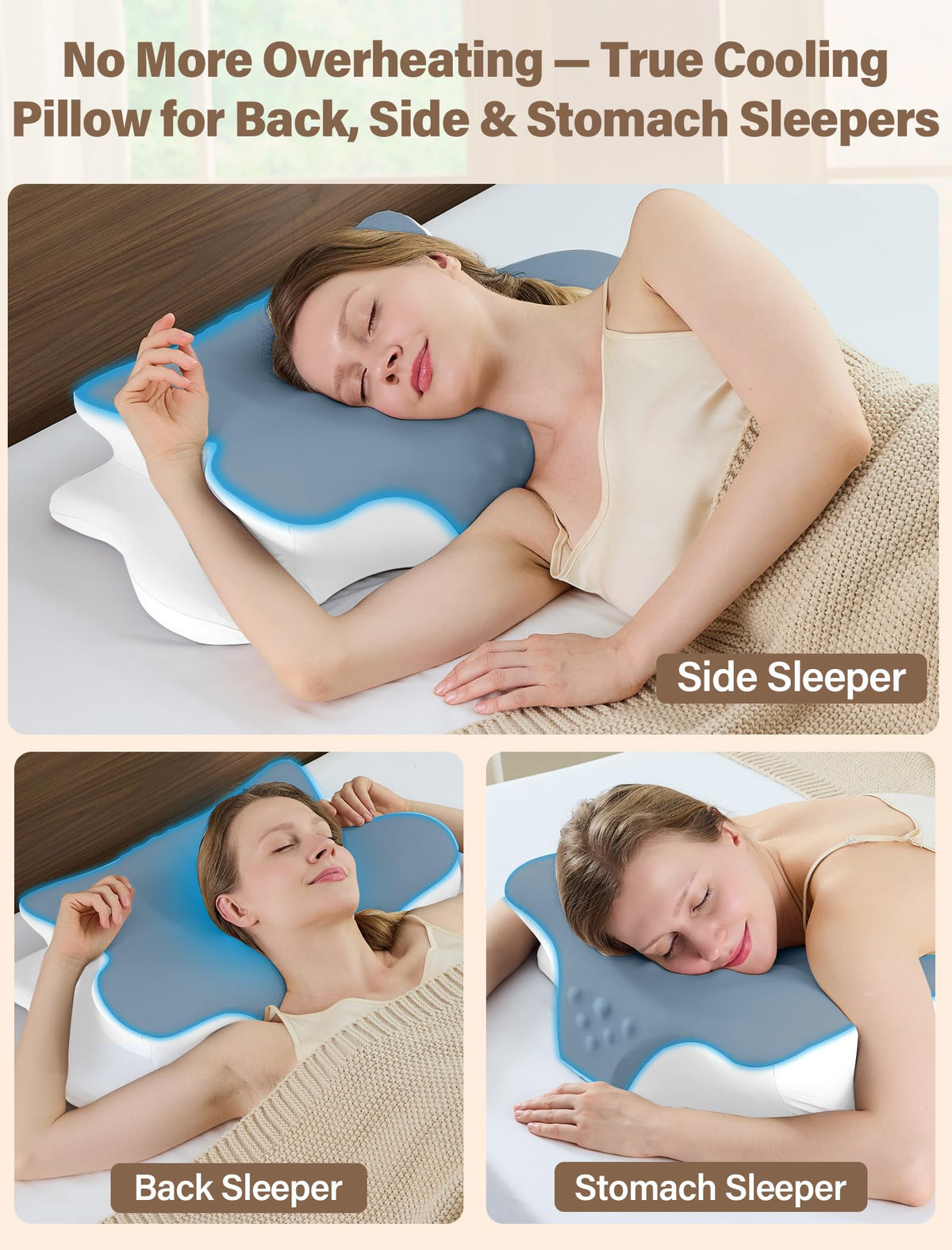VJASD back sleeper use: lower height for neck alignment