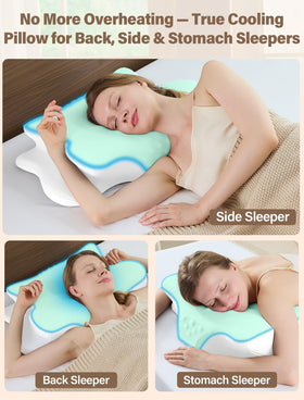 VJASD Cervical Neck Pillow cooling cover promotes breathable comfort.