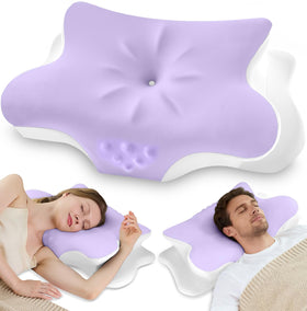 VJASD cervical neck pillow with ergonomic contour supports proper alignment for side sleepers.