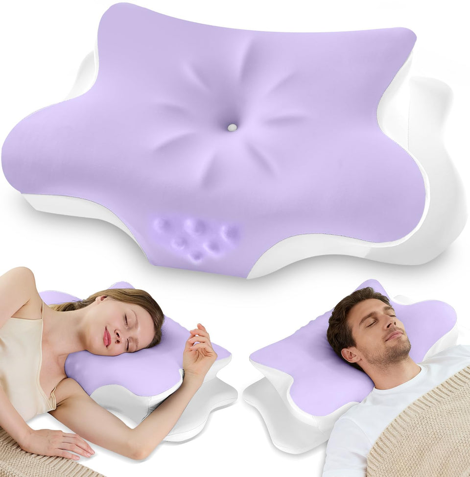 VJASD cervical neck pillow with ergonomic contour supports proper alignment for side sleepers.