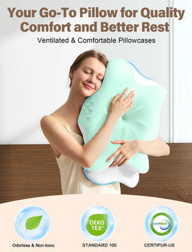 VJASD Cervical Neck Pillow removable cover for easy cleaning.