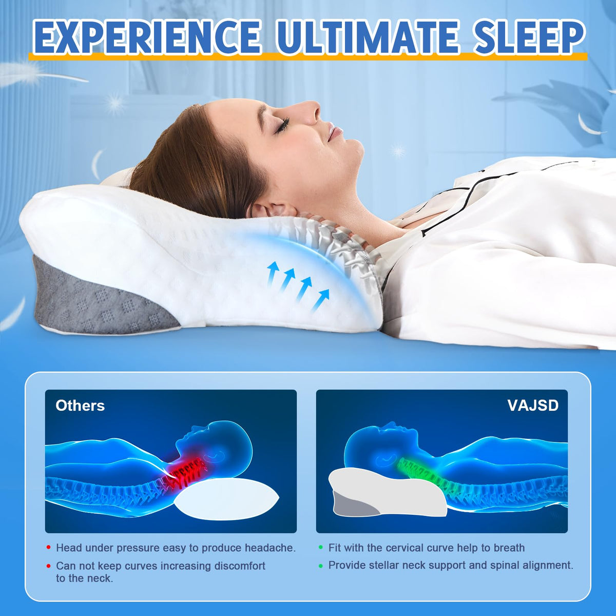 VJASD cooling pillowcase with triple-layer design promotes airflow and temp control.