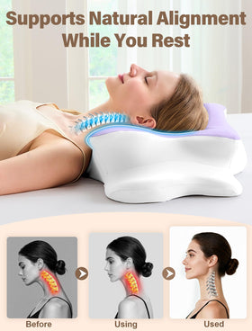 VJASD memory foam core delivers stable neck support with quick rebound.