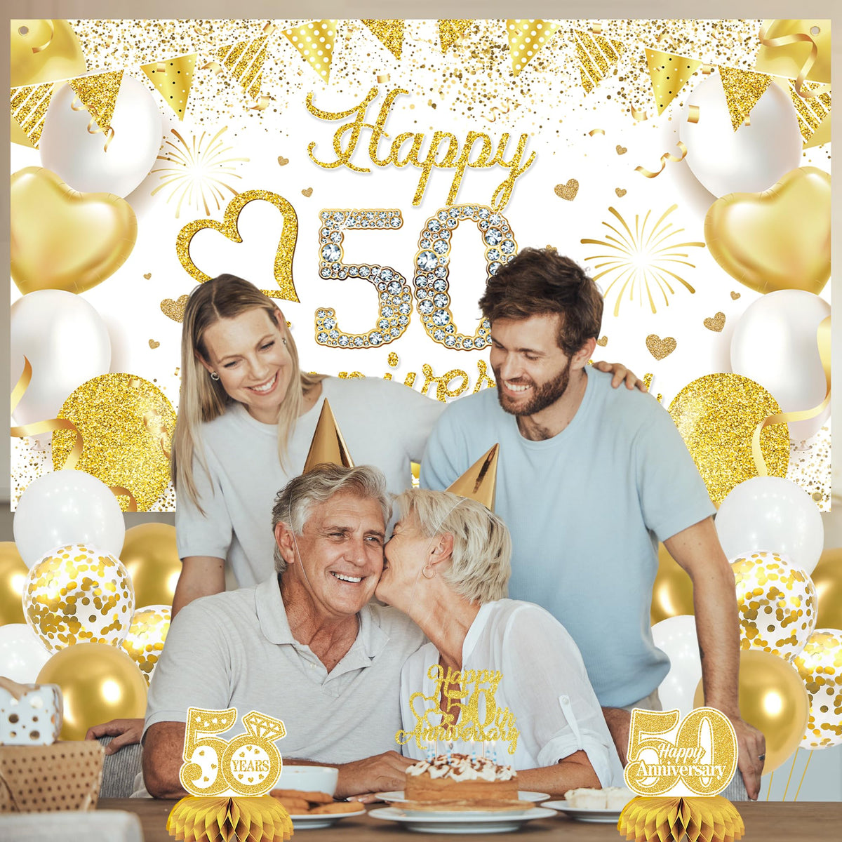 Vlipoeasn 50th cake topper adds a classy finish to desserts.