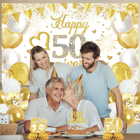 Vlipoeasn 50th cake topper adds a classy finish to desserts.