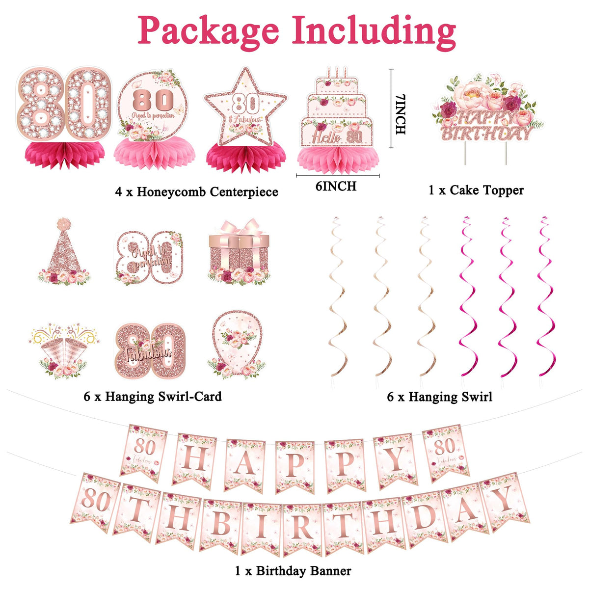 Vlipoeasn 80th balloon set adds festive numeral charm to celebrations.