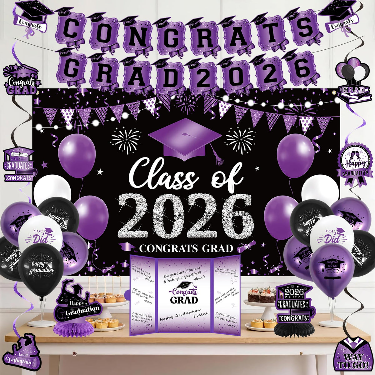 Vlipoeasn class of 2026 signature book keepsake guestbook