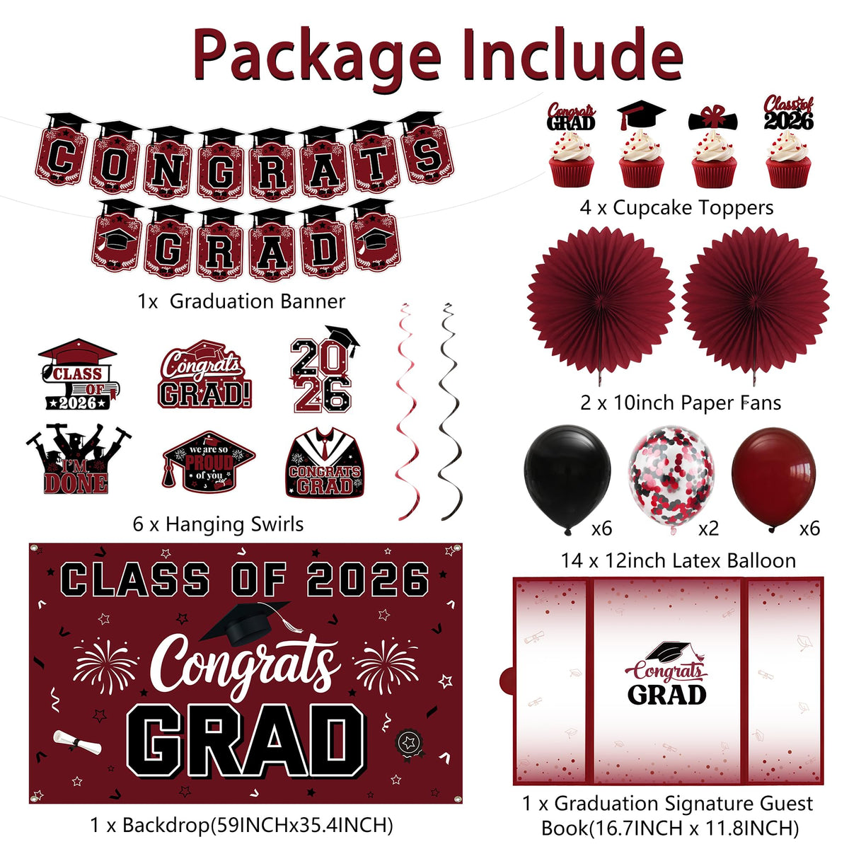 Vlipoeasn congrats grad 2026 banner adds bold celebration