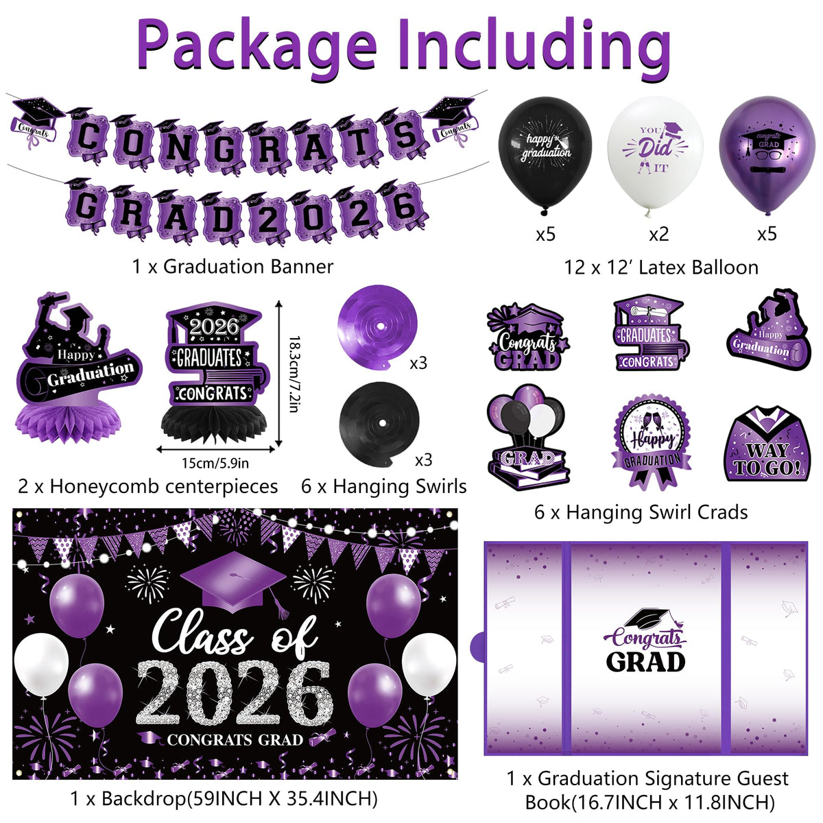 Vlipoeasn congrats grad 2026 banner adds bold celebration to any setup