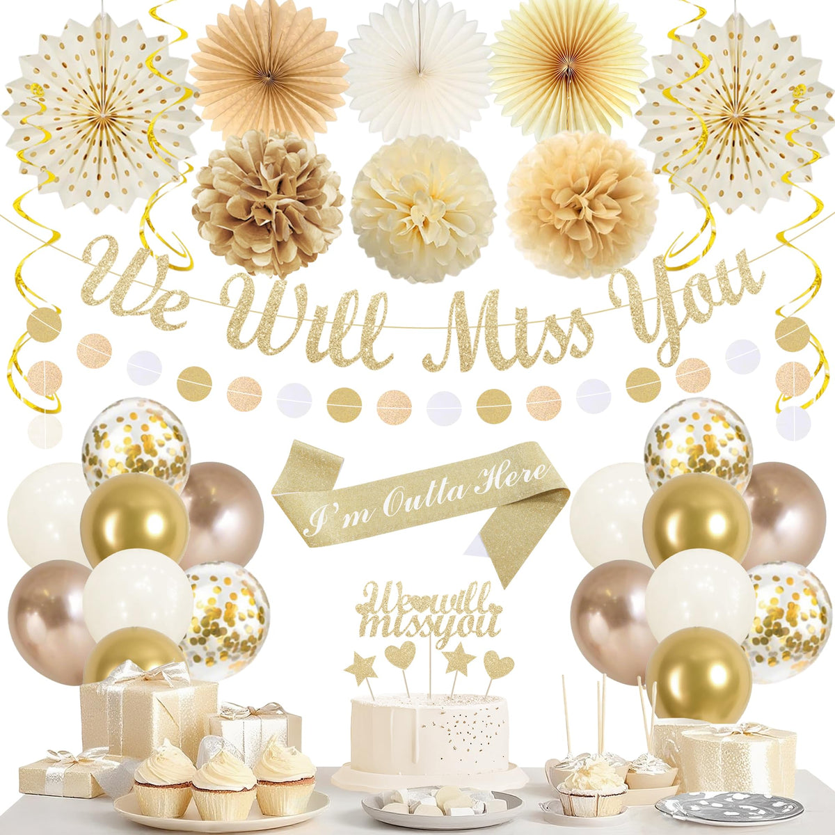 Vlipoeasn farewell banner highlights We Will Miss You with festive shine