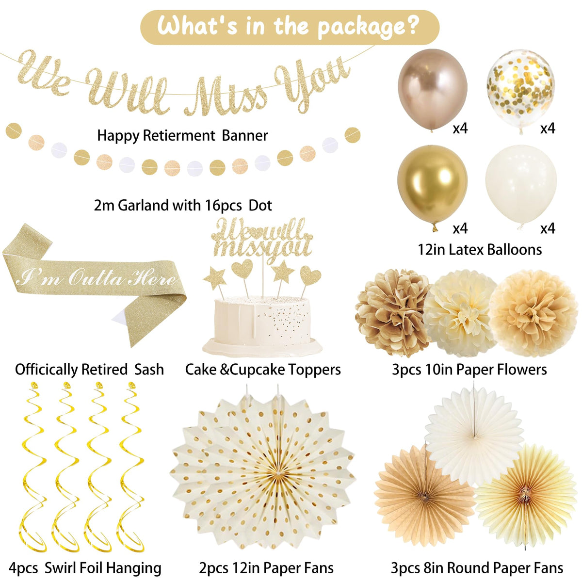 Vlipoeasn farewell cake topper adds a sparkling message to the cake