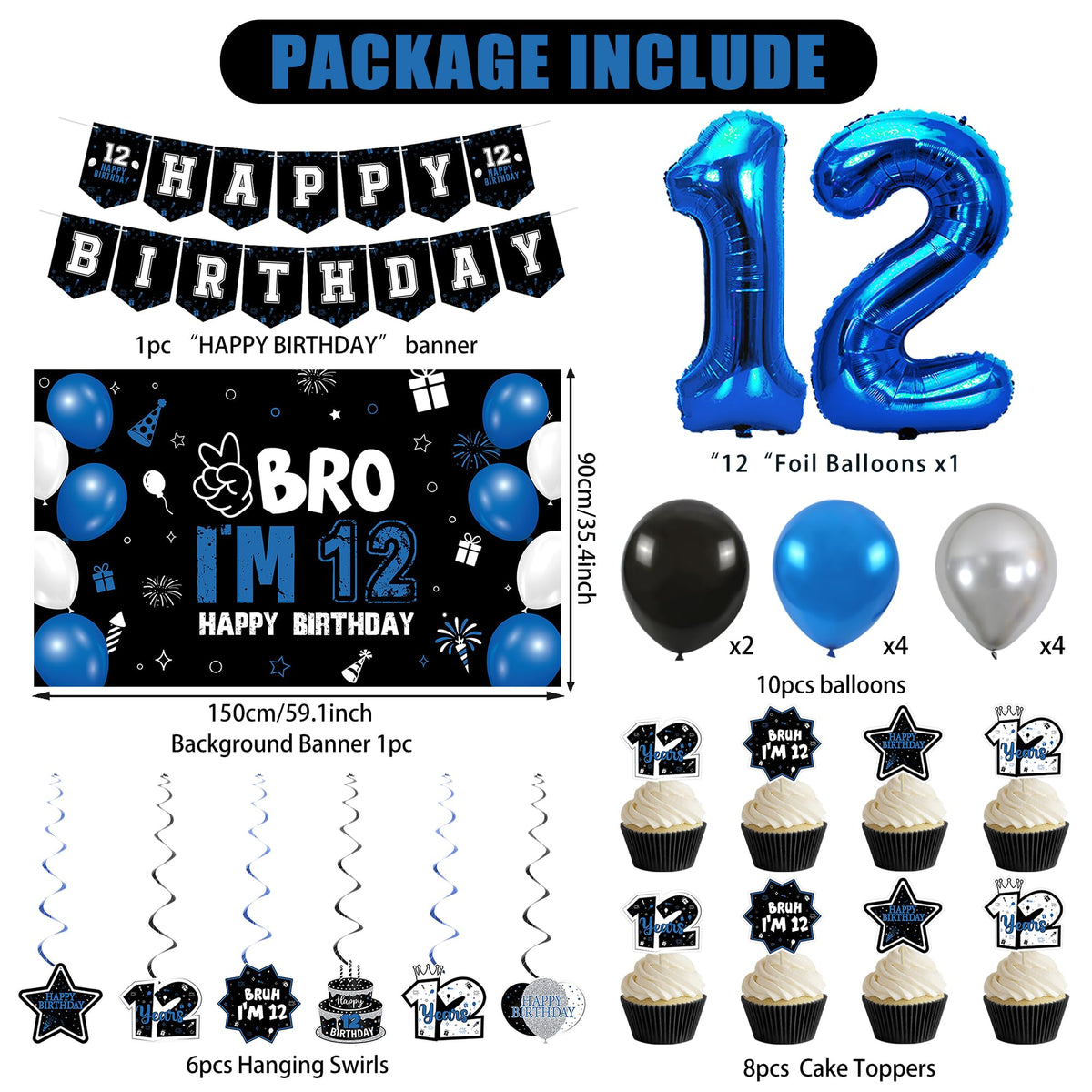 Vlipoeasn Happy Birthday banner creates a bold focal point for cake table or photo wall.