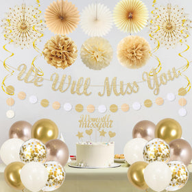 Vlipoeasn gold polka dot paper fans create a festive focal point