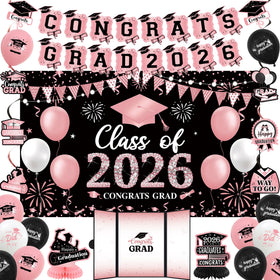 Vlipoeasn pink 2026 backdrop as the centerpiece for graduation photos