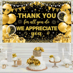 Vlipoeasn honeycomb centerpieces create focal points for staff gatherings.