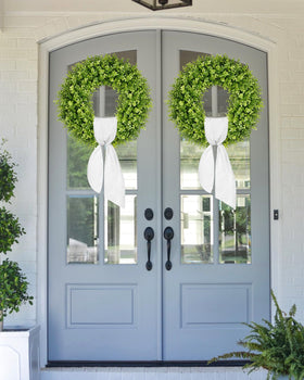 Vlorart boxwood wreath 22-inch diameter fits standard doors for seasonal styling
