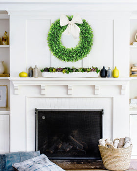 Vlorart boxwood wreath outdoor use on porch resists weather for year-round charm