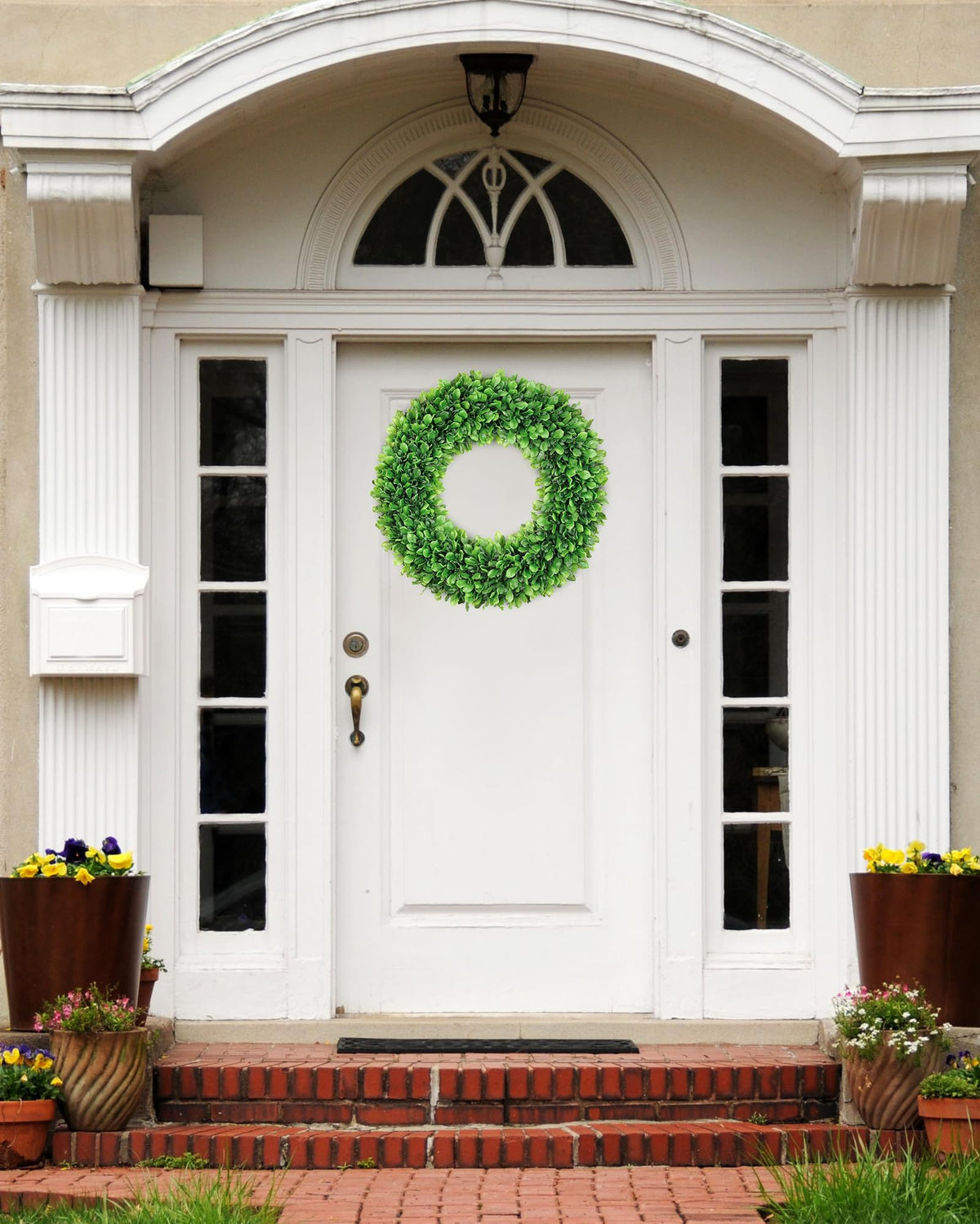 Vlorart boxwood wreath wedding decor idea for elegant ceremony backdrop