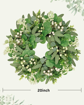 Vlorart eucalyptus leaves and berries detail adds natural texture to outdoor decor.