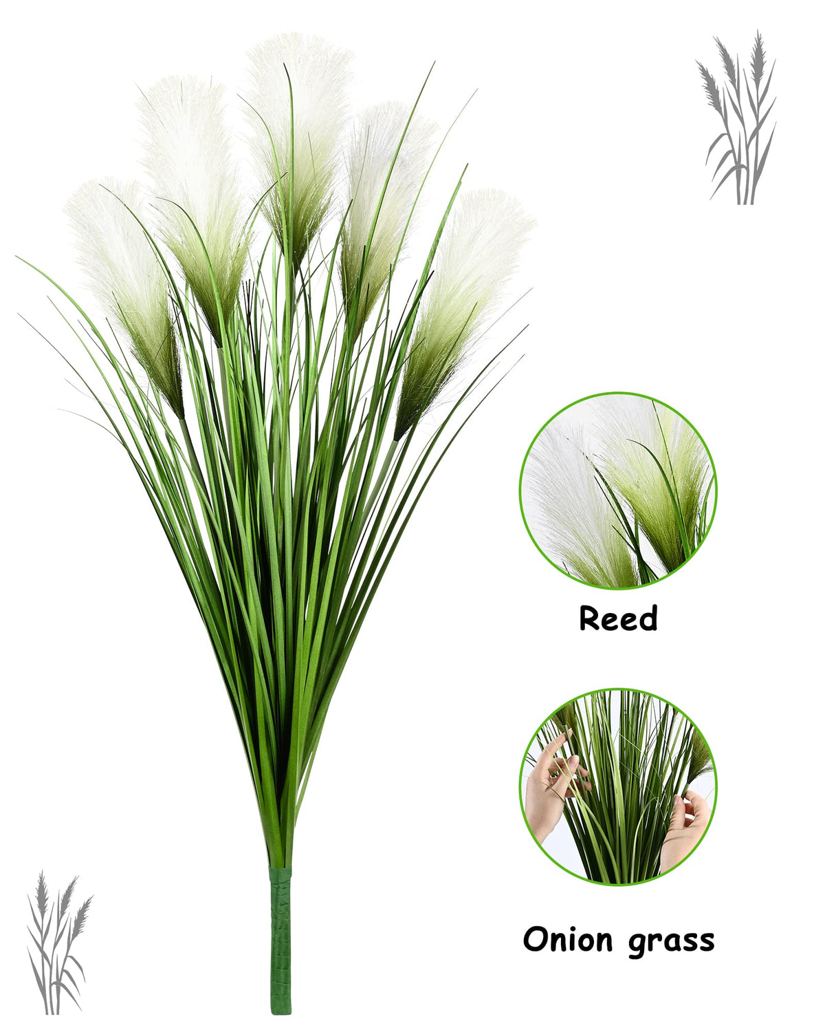 Vlorart faux grass shrubs offering lush texture for offices and living areas.