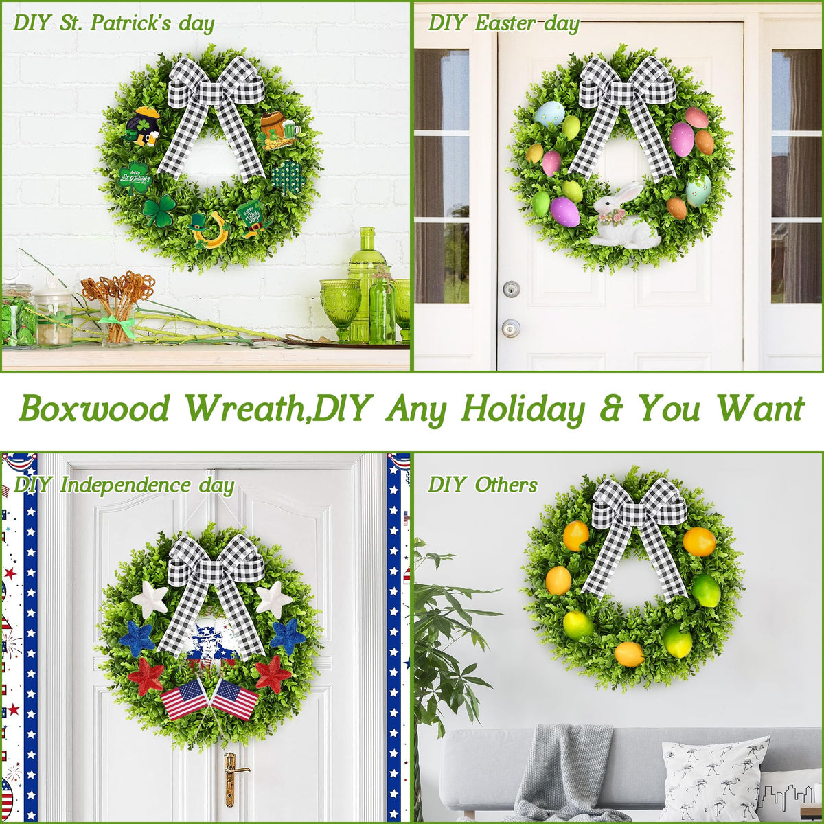 Wreath hanging on wall enhances cozy interior decor.