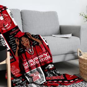 VMASUEY African American graduate with blanket for a memorable milestone celebration