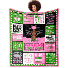 VMASUEY African American nurse blanket 50x60 for warm, post-shift comfort.