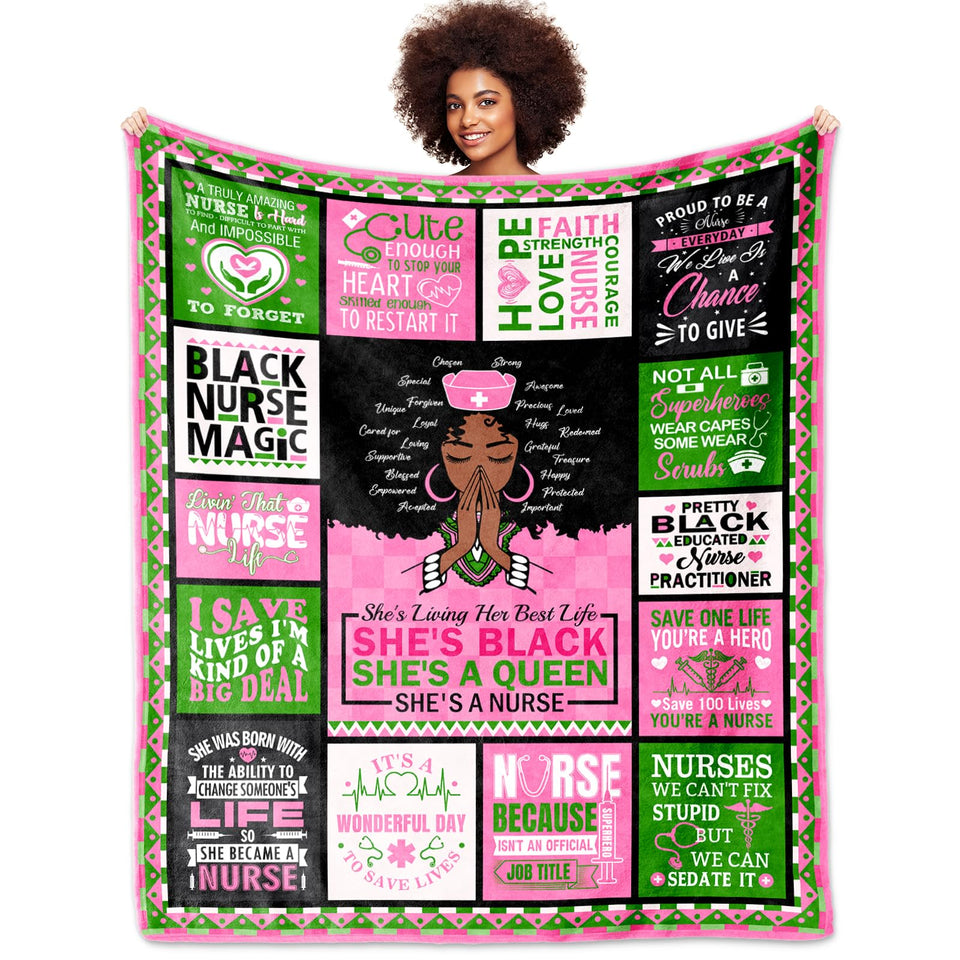 VMASUEY African American nurse blanket 50x60 for warm, post-shift comfort.