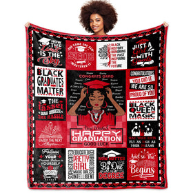 VMASUEY graduation blanket flatlay showing soft fleece and size 60 by 50 inches for cozy celebrations