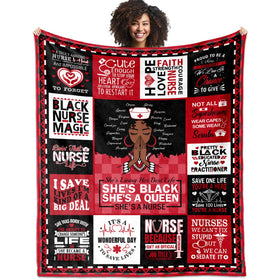VMASUEY nurse blanket 60x50, black nurse, cozy warmth after long shifts