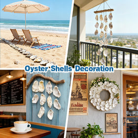 VMEECARL large oyster shells suitable for wreaths, ornaments, and centerpieces.