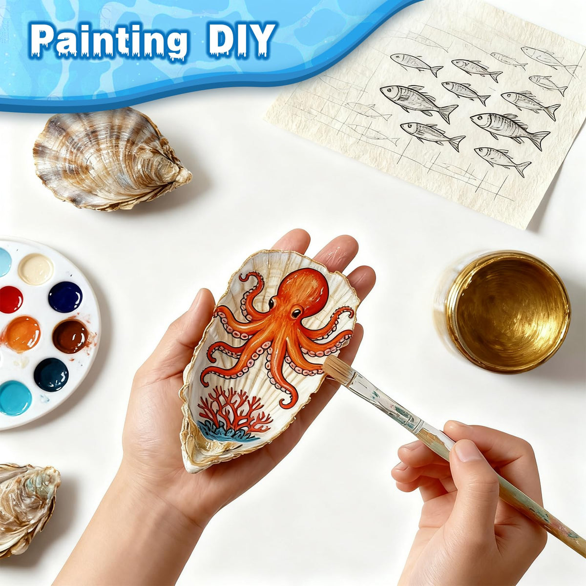 VMEECARL natural oyster shells showcase authentic ocean beauty for crafts.