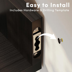 VMROF easy-install pre-drilled holes highlight quick setup for any wall.