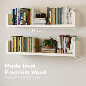 VMROF floating look wall shelf showing bracket free, minimalist appearance
